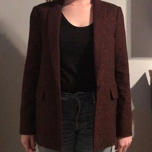 Deep red tweed blazer